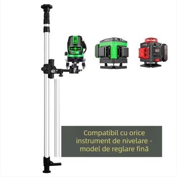 Trepied pentru nivel laser cu înălțime reglabilă, suport infraroșu, tijă telescopică îngroșată, montaj universal pentru tavan