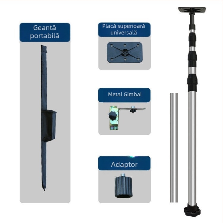 Trepied pentru nivel laser cu înălțime reglabilă, suport infraroșu, tijă telescopică îngroșată, montaj universal pentru tavan
