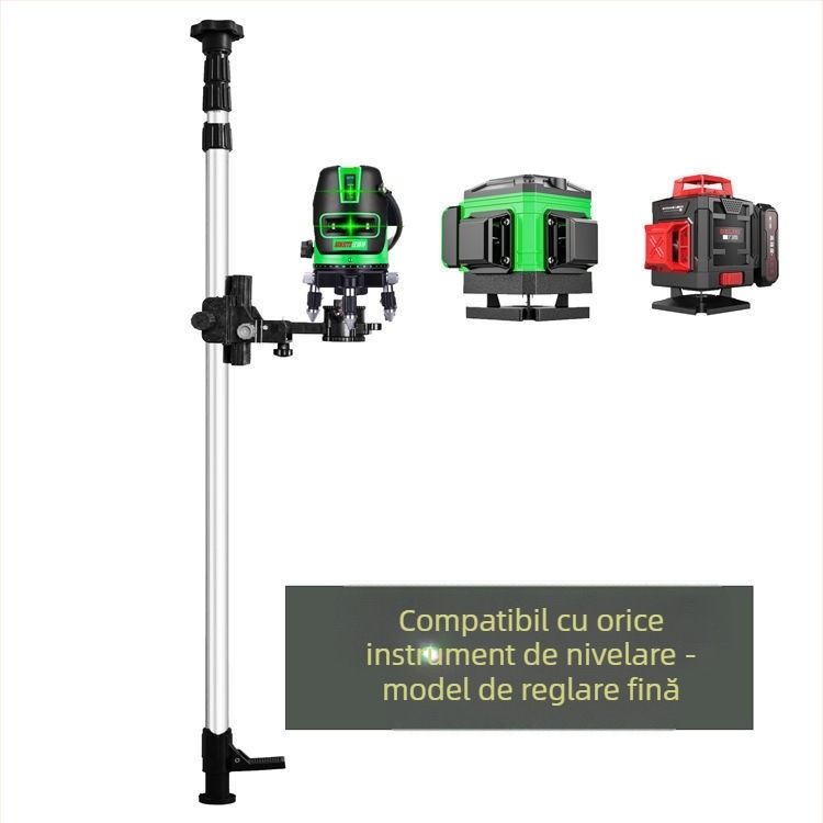 Trepied pentru nivel laser cu înălțime reglabilă, suport infraroșu, tijă telescopică îngroșată, montaj universal pentru tavan