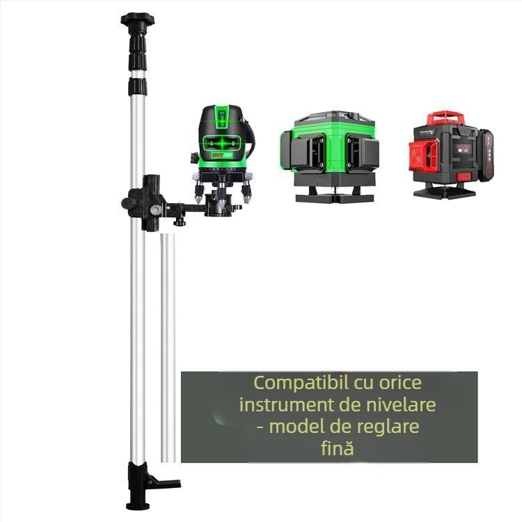 Trepied pentru nivel laser cu înălțime reglabilă, suport infraroșu, tijă telescopică îngroșată, montaj universal pentru tavan