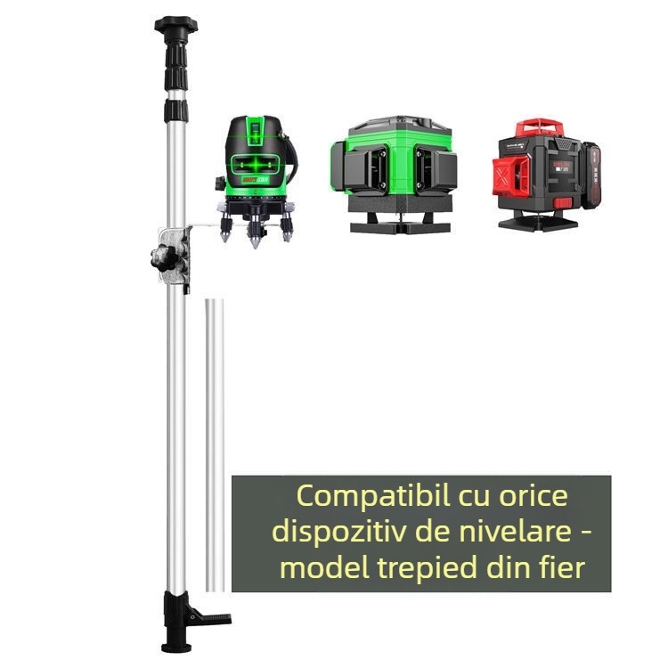 Trepied pentru nivel laser cu înălțime reglabilă, suport infraroșu, tijă telescopică îngroșată, montaj universal pentru tavan