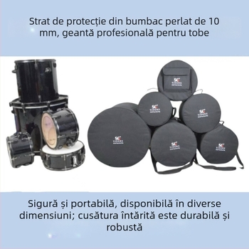 SGTJSGRX Set de huse pentru tobe – Material poliester, căptușeală poliester, protecție a coloanei vertebrale, reduce povara, pentru depozitare acasă