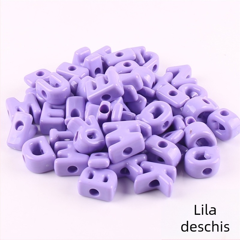 Perle libere – Perle acrilice cu găuri mari cu litere în alfabetul englez, componente DIY pentru bijuterii, finisaj cu vopsea de cuptor, stil modern, model totem