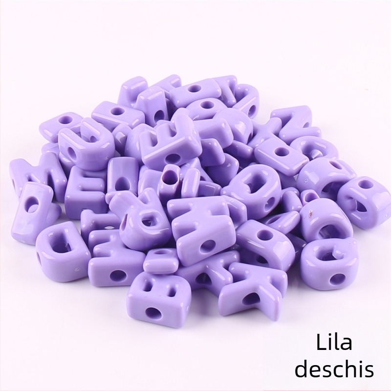 Perle libere – Perle acrilice cu găuri mari cu litere în alfabetul englez, componente DIY pentru bijuterii, finisaj cu vopsea de cuptor, stil modern, model totem