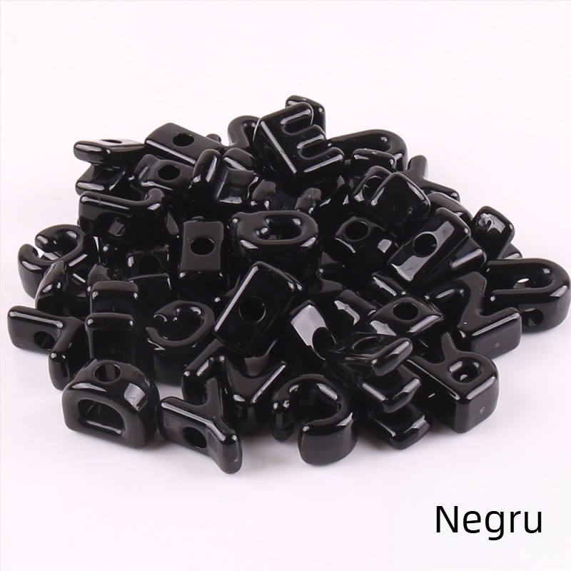 Perle libere – Perle acrilice cu găuri mari cu litere în alfabetul englez, componente DIY pentru bijuterii, finisaj cu vopsea de cuptor, stil modern, model totem