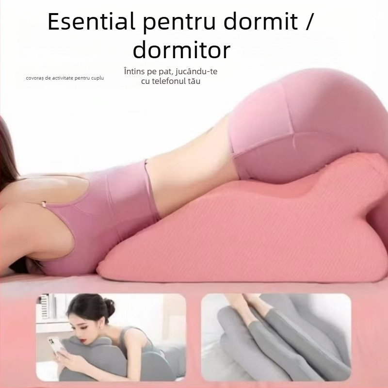 Pernă de cuplu pentru pat cu nucleu din spumă cu memorie, husă din bumbac, stil modern minimalist