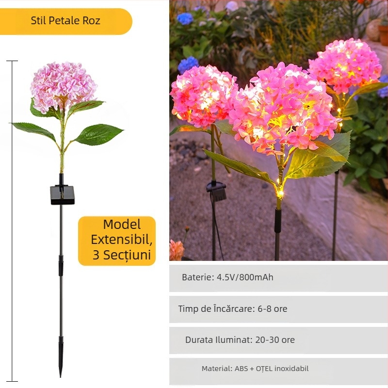 Lampă solară de grădină pentru exterior cu LED-uri ca licurici, montaj în pământ, corp din cauciuc, IP65, Model 03, autonomie peste 36 de ore
