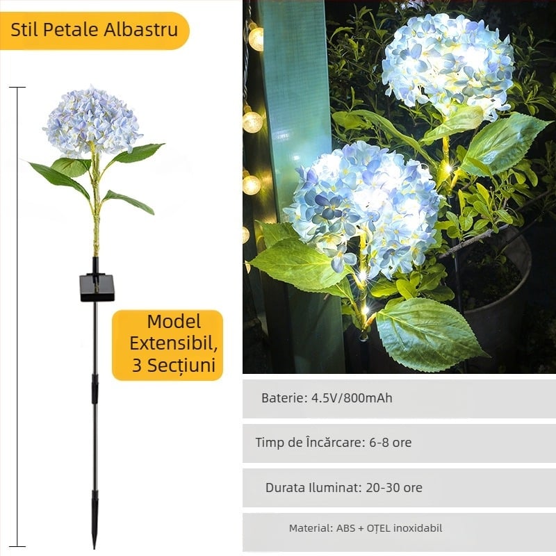 Lampă solară de grădină pentru exterior cu LED-uri ca licurici, montaj în pământ, corp din cauciuc, IP65, Model 03, autonomie peste 36 de ore