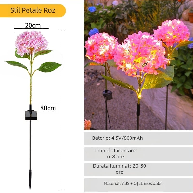 Lampă solară de grădină pentru exterior cu LED-uri ca licurici, montaj în pământ, corp din cauciuc, IP65, Model 03, autonomie peste 36 de ore