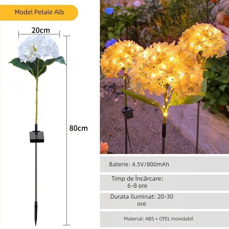 Lampă solară de grădină pentru exterior cu LED-uri ca licurici, montaj în pământ, corp din cauciuc, IP65, Model 03, autonomie peste 36 de ore