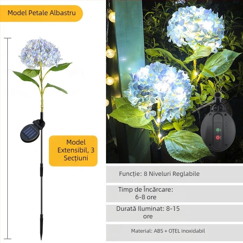 Lampă solară de grădină pentru exterior cu LED-uri ca licurici, montaj în pământ, corp din cauciuc, IP65, Model 03, autonomie peste 36 de ore