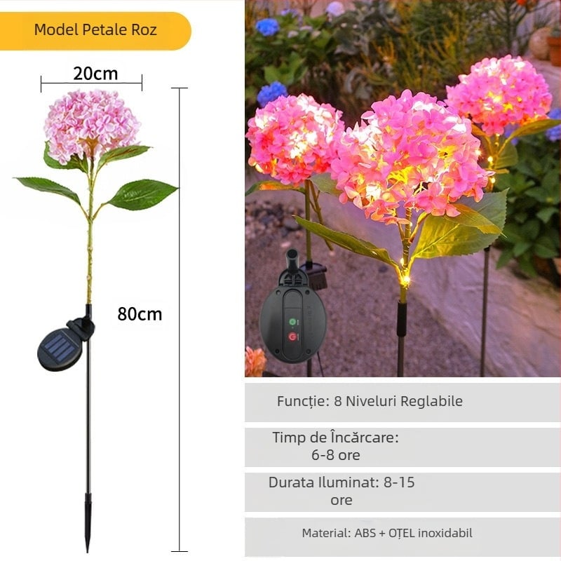 Lampă solară de grădină pentru exterior cu LED-uri ca licurici, montaj în pământ, corp din cauciuc, IP65, Model 03, autonomie peste 36 de ore