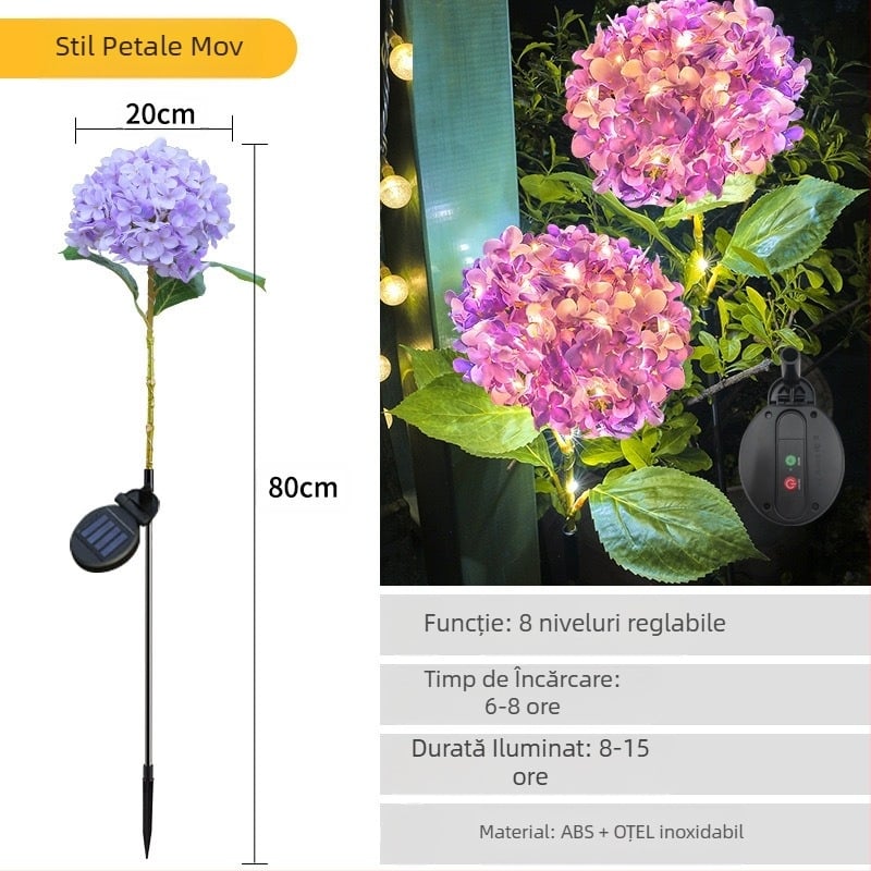 Lampă solară de grădină pentru exterior cu LED-uri ca licurici, montaj în pământ, corp din cauciuc, IP65, Model 03, autonomie peste 36 de ore