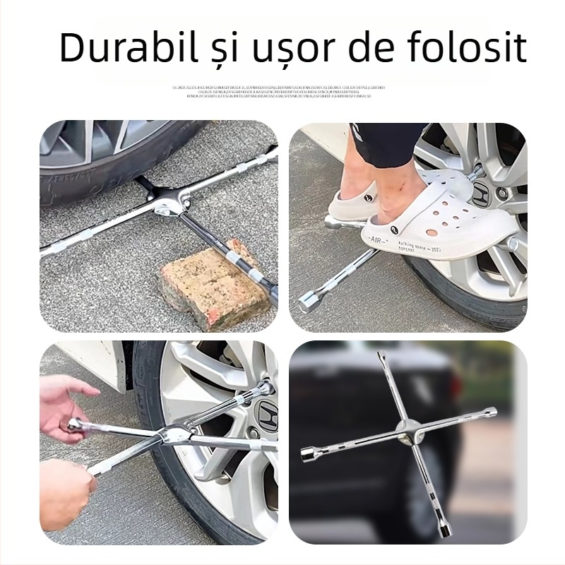 Set de chei cu socuri, tip L, pentru anvelope, din oțel crom-vanadiu