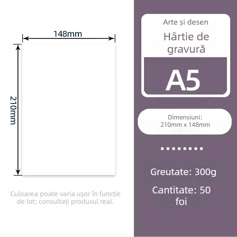 Hârtie pentru gravură în lemn, fibră din lemn, 50–70 g/m², ambalaj în pungă de plastic, origine Jiangsu