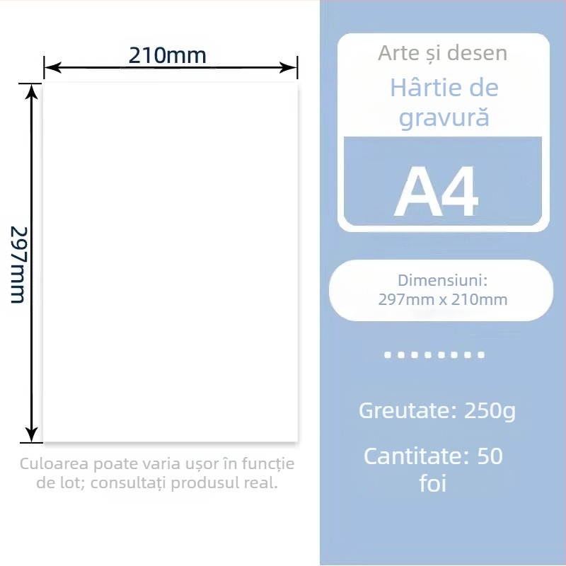 Hârtie pentru gravură în lemn, fibră din lemn, 50–70 g/m², ambalaj în pungă de plastic, origine Jiangsu