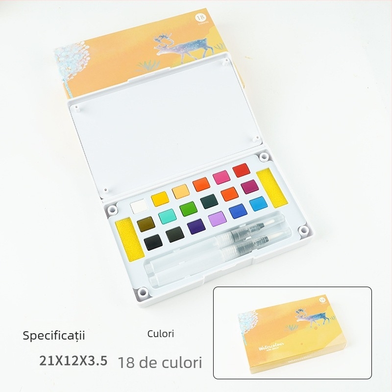 Set de acuarele într-o cutie de fier pentru pictură cu acuarele; material: acuarele; import: Nu; licență IP: Nu
