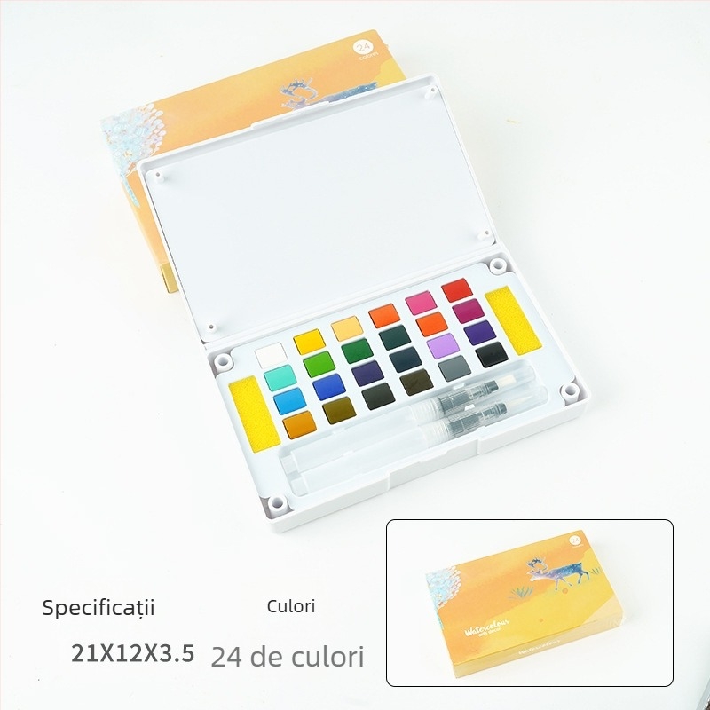 Set de acuarele într-o cutie de fier pentru pictură cu acuarele; material: acuarele; import: Nu; licență IP: Nu