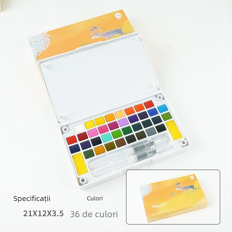 Set de acuarele într-o cutie de fier pentru pictură cu acuarele; material: acuarele; import: Nu; licență IP: Nu