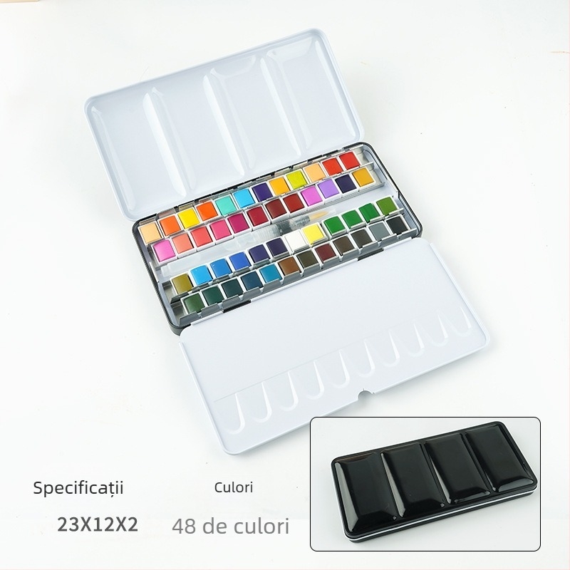 Set de acuarele într-o cutie de fier pentru pictură cu acuarele; material: acuarele; import: Nu; licență IP: Nu