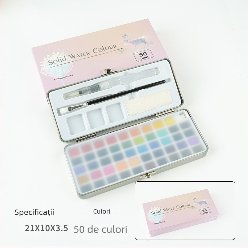 Set de acuarele într-o cutie de fier pentru pictură cu acuarele; material: acuarele; import: Nu; licență IP: Nu