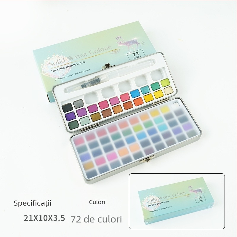 Set de acuarele într-o cutie de fier pentru pictură cu acuarele; material: acuarele; import: Nu; licență IP: Nu