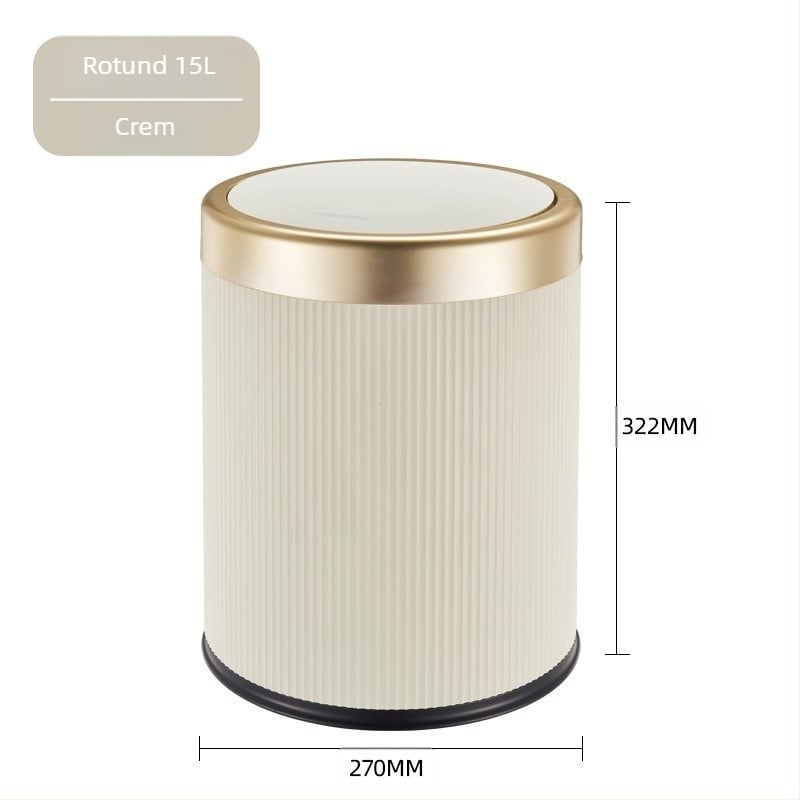 Coș de gunoi pentru uz casnic 12 L, model nou 2024 pentru living, bucătărie și baie; capacitate mare; design modern; lux discret; capac cu deschidere prin apăsare.