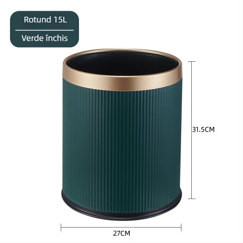 Coș de gunoi pentru uz casnic 12 L, model nou 2024 pentru living, bucătărie și baie; capacitate mare; design modern; lux discret; capac cu deschidere prin apăsare.
