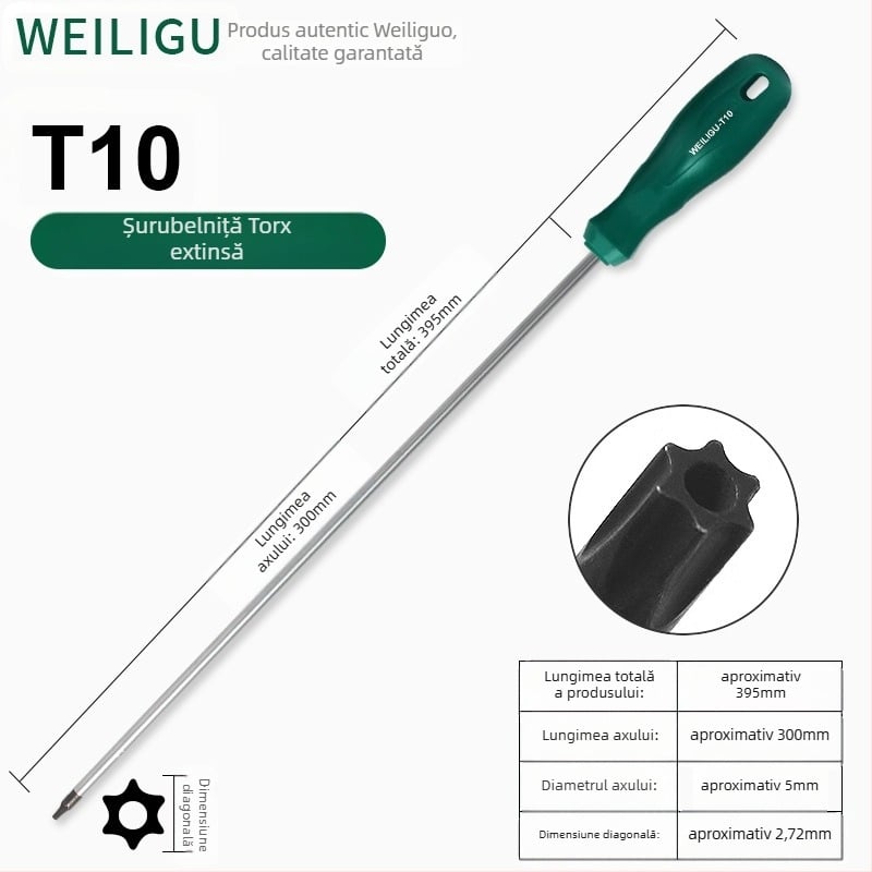 Set de biti pentru șurubelniță cu vârf magnetic – Torx (T5, T8, T27, T30) și biți hex, oțel carbon