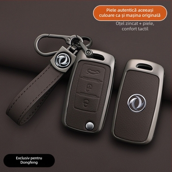 Etui de cheie pentru Dongfeng Fengxing T5 și 23 de modele: Lingzhi M5L, Jingyi X3, X5, X6, S50, SX6, CM7; piele de vită; stil de afaceri; personalizabil