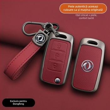 Etui de cheie pentru Dongfeng Fengxing T5 și 23 de modele: Lingzhi M5L, Jingyi X3, X5, X6, S50, SX6, CM7; piele de vită; stil de afaceri; personalizabil