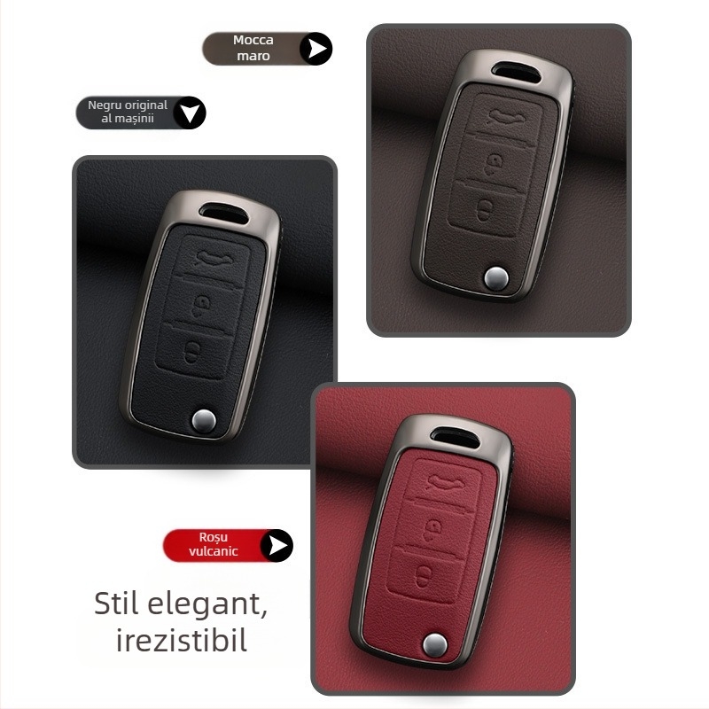 Etui de cheie pentru Dongfeng Fengxing T5 și 23 de modele: Lingzhi M5L, Jingyi X3, X5, X6, S50, SX6, CM7; piele de vită; stil de afaceri; personalizabil
