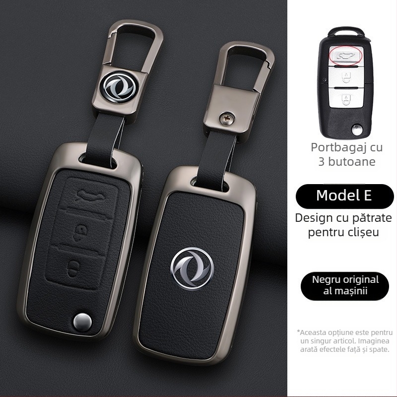 Etui de cheie pentru Dongfeng Fengxing T5 și 23 de modele: Lingzhi M5L, Jingyi X3, X5, X6, S50, SX6, CM7; piele de vită; stil de afaceri; personalizabil