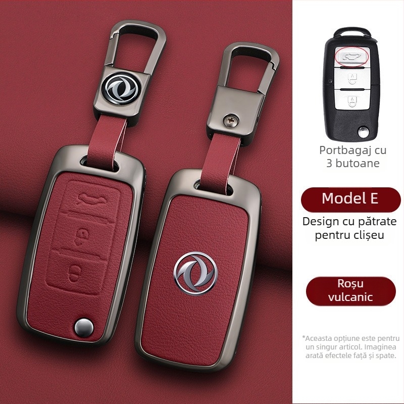 Etui de cheie pentru Dongfeng Fengxing T5 și 23 de modele: Lingzhi M5L, Jingyi X3, X5, X6, S50, SX6, CM7; piele de vită; stil de afaceri; personalizabil