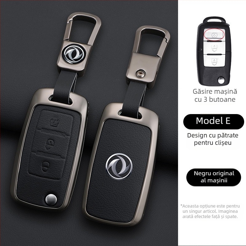 Etui de cheie pentru Dongfeng Fengxing T5 și 23 de modele: Lingzhi M5L, Jingyi X3, X5, X6, S50, SX6, CM7; piele de vită; stil de afaceri; personalizabil