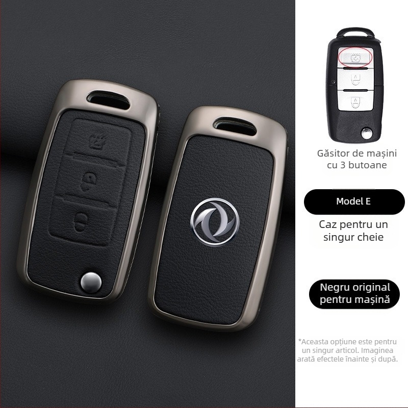 Etui de cheie pentru Dongfeng Fengxing T5 și 23 de modele: Lingzhi M5L, Jingyi X3, X5, X6, S50, SX6, CM7; piele de vită; stil de afaceri; personalizabil