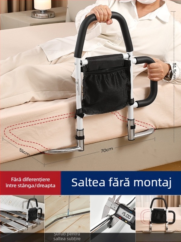 Bare de protecție pentru marginea patului, fără montaj, pentru vârstnici, din oțel inoxidabil 304 (304 oțel inoxidabil; montaj fără instrumente; fără marcă; pentru vârstnici)