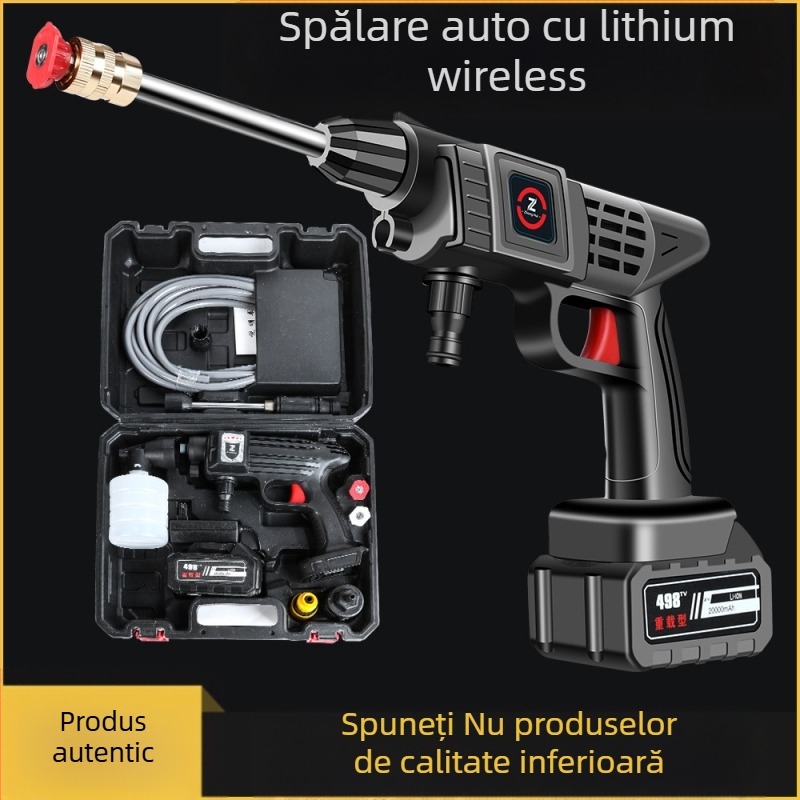 Pistol de spălat auto portabil, fără fir, 21V, până la 30 bar, modelul 001, greutate 1,2 kg