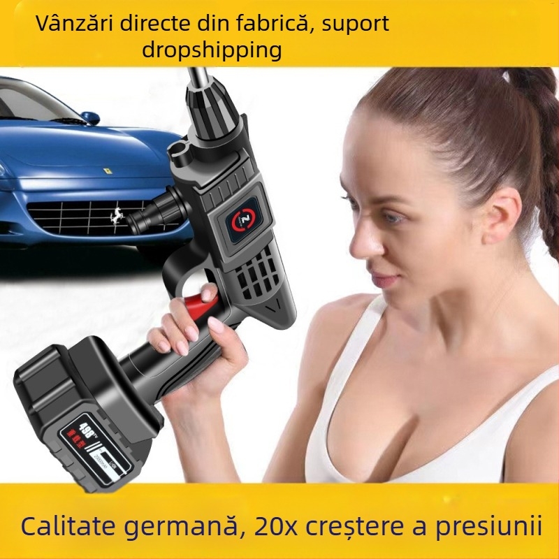 Pistol de spălat auto portabil, fără fir, 21V, până la 30 bar, modelul 001, greutate 1,2 kg