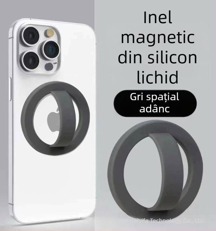 Inel magnetic pentru telefon cu MagSafe, universal, metalic, magnet puternic, anti-alunecare