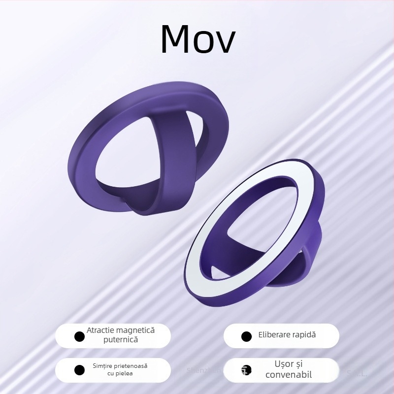 Inel magnetic pentru telefon cu MagSafe, universal, metalic, magnet puternic, anti-alunecare