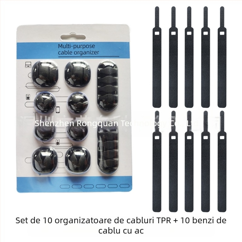 Organizer cabluri de birou – Set combinație, materiale: TPR, diving material, TPE, nylon, silica gel; potrivit pentru cabluri de date