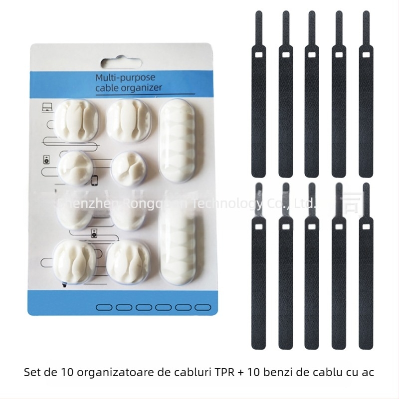 Organizer cabluri de birou – Set combinație, materiale: TPR, diving material, TPE, nylon, silica gel; potrivit pentru cabluri de date