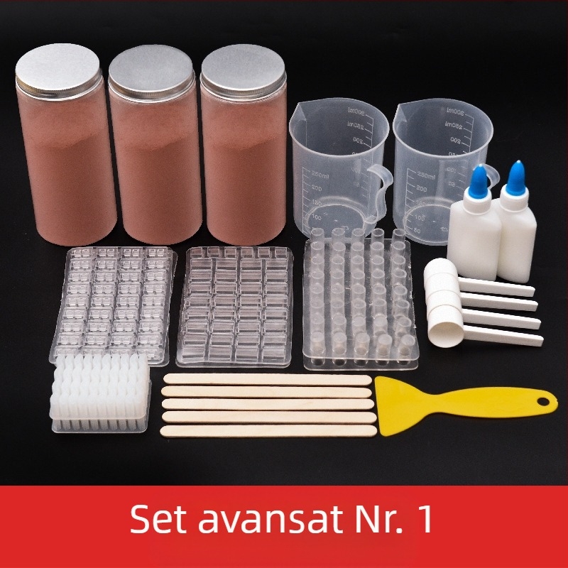 Set de instrumente pentru masă de nisip, cu matrițe pentru modele de cărămizi miniatură; neelectric, funcție unică, potrivit pentru copii 0-3 ani