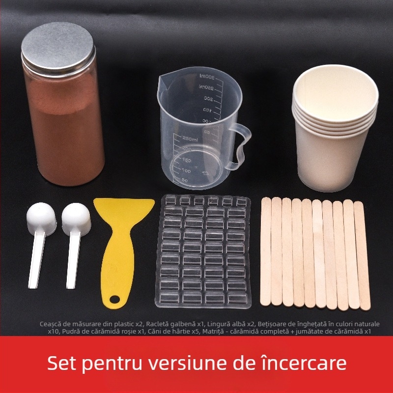 Set de instrumente pentru masă de nisip, cu matrițe pentru modele de cărămizi miniatură; neelectric, funcție unică, potrivit pentru copii 0-3 ani