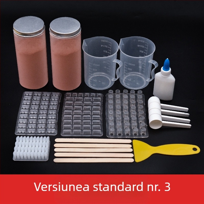 Set de instrumente pentru masă de nisip, cu matrițe pentru modele de cărămizi miniatură; neelectric, funcție unică, potrivit pentru copii 0-3 ani