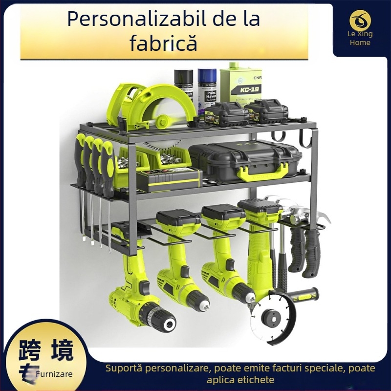 Raft metal de depozitare pentru unelte pe roți, 3 etaje, montare pe podea, pachet de 2 bucăți