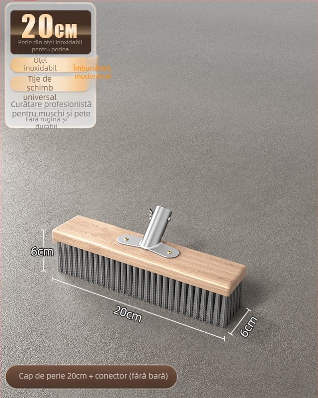 Perie de podea din oțel inoxidabil cu mâner lung pentru îndepărtarea mușchiului în exterior