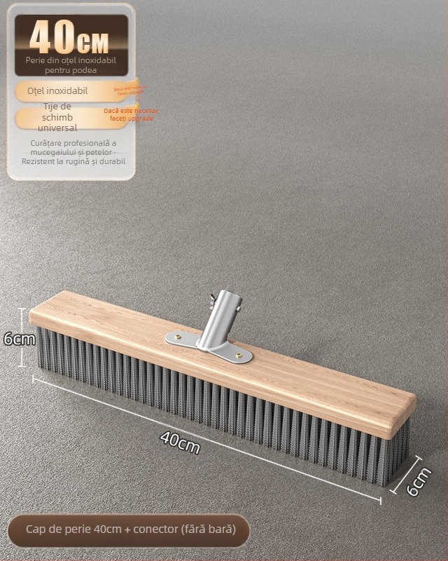 Perie de podea din oțel inoxidabil cu mâner lung pentru îndepărtarea mușchiului în exterior
