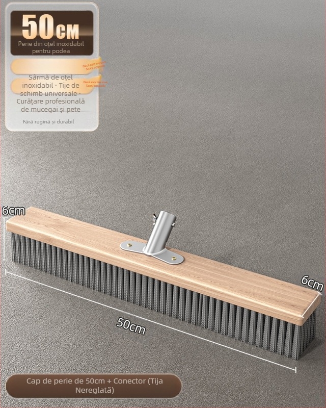 Perie de podea din oțel inoxidabil cu mâner lung pentru îndepărtarea mușchiului în exterior